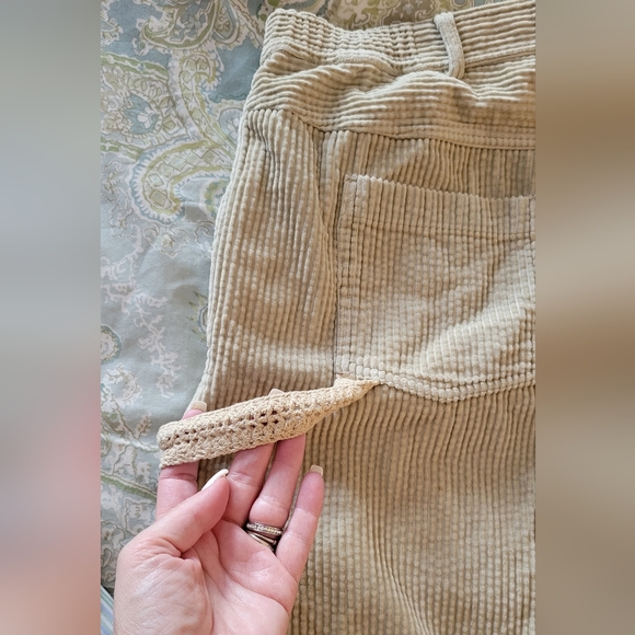 J. JILL CROCHET DETAIL SOFT CORDUROY PAINTERS PANTS - Picture 7 of 10